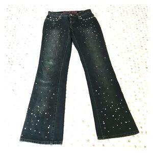 Jeweled flare jeans